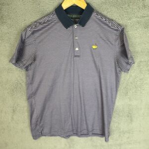S Masters Collection Shirt Mens M Purple Striped Golf Polo Cotton‎ Short Sleeve